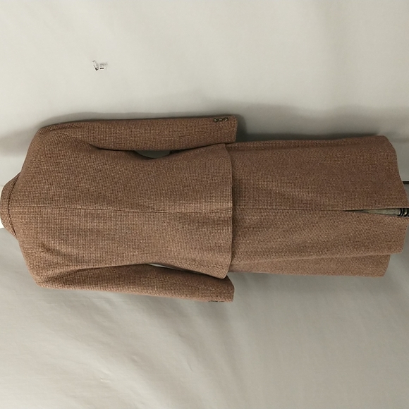 Vintage Tweed Suit USA md Neutral Woven Wool Timeless Classic Skirt Blazer &Belt - Picture 5 of 12